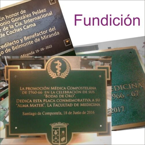 Placas de Fundición para profesionales, inauguraciones y homenajes
